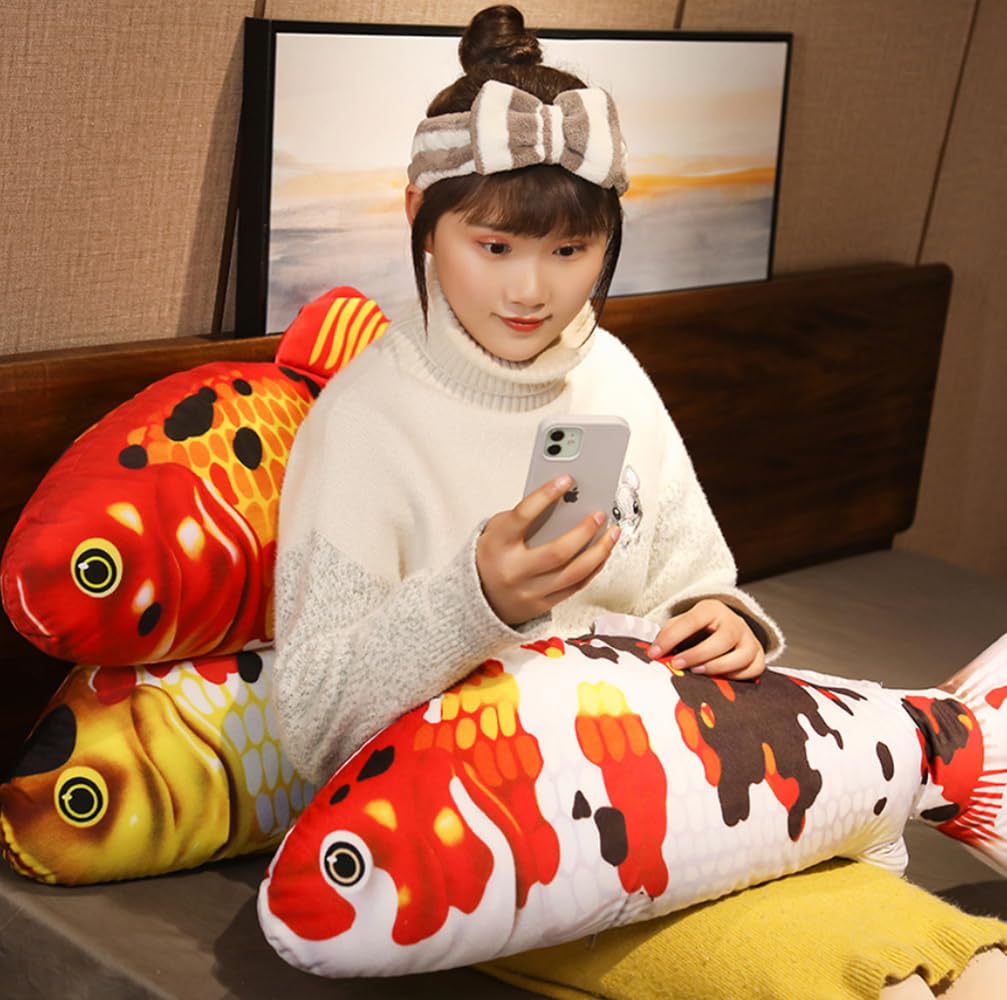 TONGMAN Simulation FishPlushToy Pillow23.6inch/ 60cm Stuffed Animal FishPlush PillowSoft Fish Decorate Pillow - Image 4