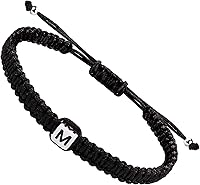 Vista 66 de Initial Bracelets for Couples Women Men Initial Charm Handmade Rope Braided Letter Bracelet for Teens Adjustable Jewelry Father's Day Gifts for Him