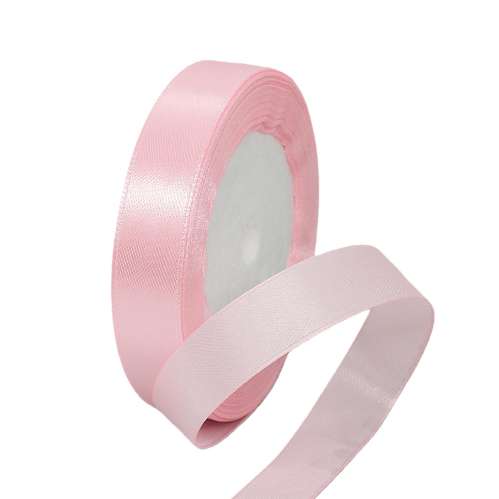 15mm Light Pink Satin Ribbon 22M ，Fabric Hair String Ribbon for Craft, Flower Bouquets, Gift Wrapping, Wedding, Bow Making and Valentines Christmas Decoration (Light Pink, 1.5CM)