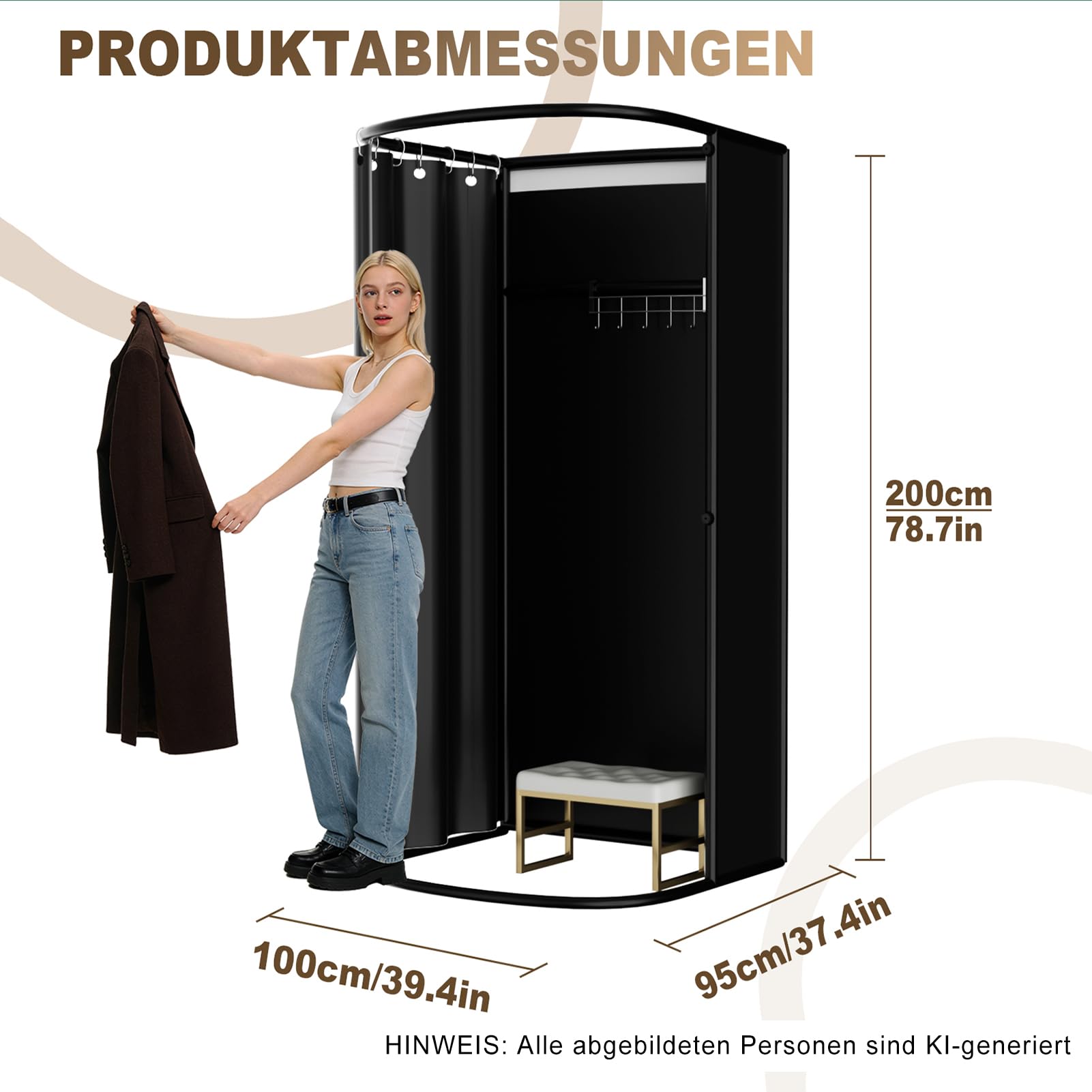 Umkleidekabine Freistehend, U-Form Bewegung Spur Umkleideraum, Bodenstehende Tragbarer Sichtschutz, Schattierung umkleide Öse Eisenhalterung, für Büro Einkaufszentrum