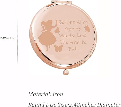 Miniatura 4 de FEELMEM Regalo inspirado en Alicia Antes de que Alicia llegara al país de las maravillas Ella tuvo que caer Espejo compacto de Alice Movie Inspire