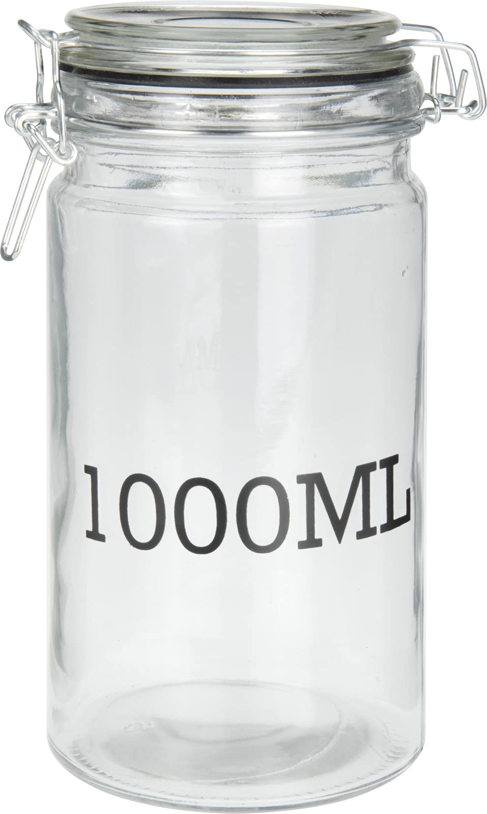 Muddy Hands 1000ml Glass Storage Jar with Lid Clip Top Airtight Kitchen Food Fermenting Preserving Container