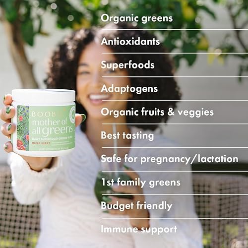 Miniatura 5 de Boobie Mother of All Greens  Tu nuevo ritual familiar, polvo diario Super Greens con más de 35 nutrientes esenciales para mamás y familias  Vegano,
