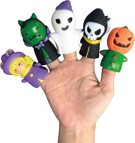 Miniatura 2 de Juguetes de aprendizaje para niños de 1, 2, 3, 4 años, 5 marionetas de dedo de Halloween y 5 graneros para niños, juego de motricidad fina, juguetes