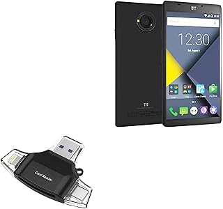 BoxWave Smart Gadget Compatible with YU nique Plus - AllReader SD Card Reader, microSD Card Reader SD Compact USB - Jet Black