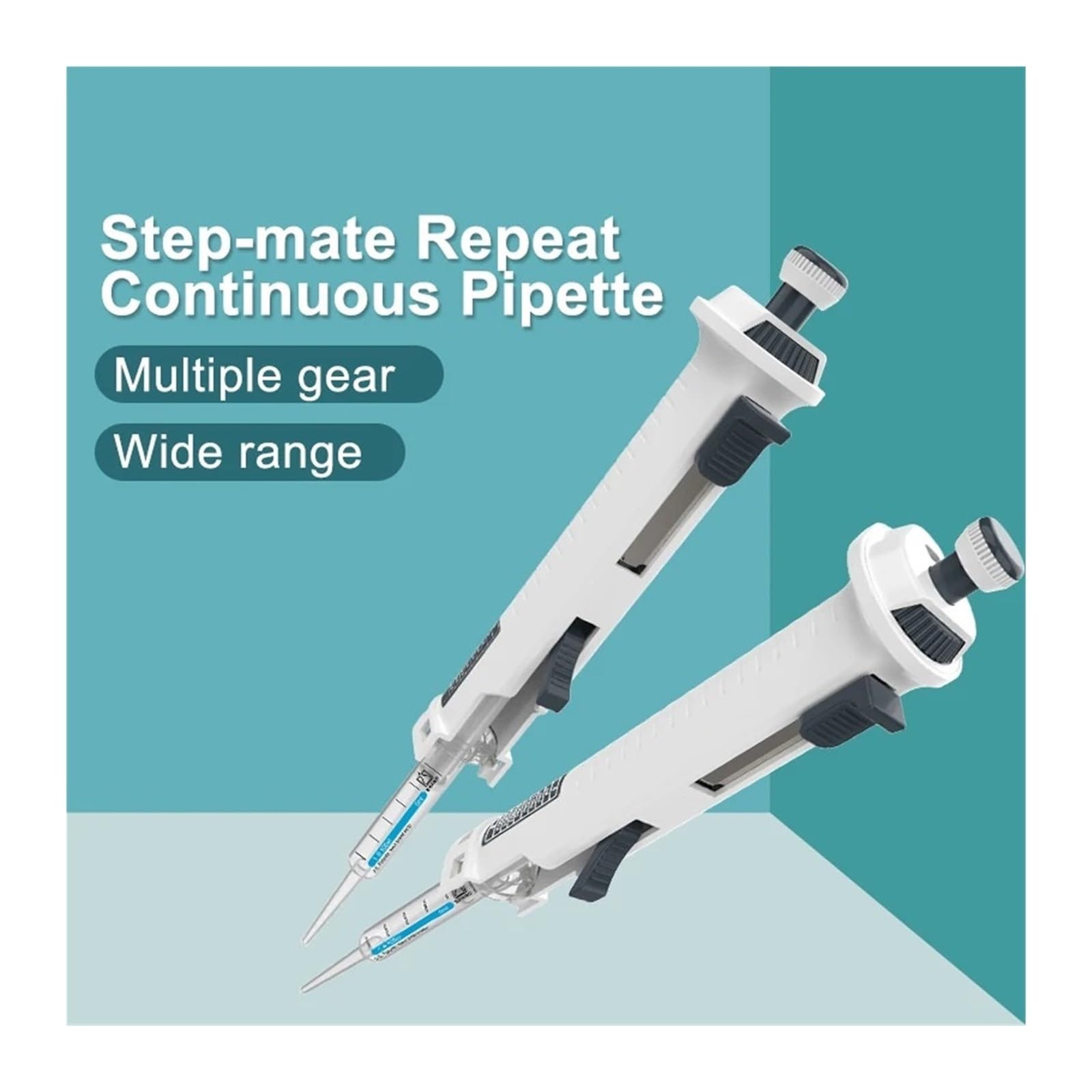 Pipeta, Pipeta de laboratorio dosificadora continua ajustable manual con punta 5 ml
