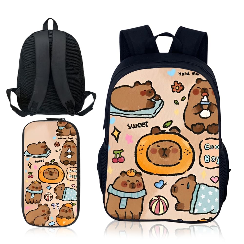 Zaino Capibara 3D Per Bambini: Set Con Sacchetto Pranzo, Impermeabile E Capiente