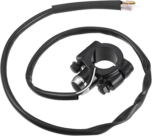 X AUTOHAUX Botón de interruptor de arranque de bocina de control de manillar de motocicleta de 78 "con conectores aleación de aluminio negro