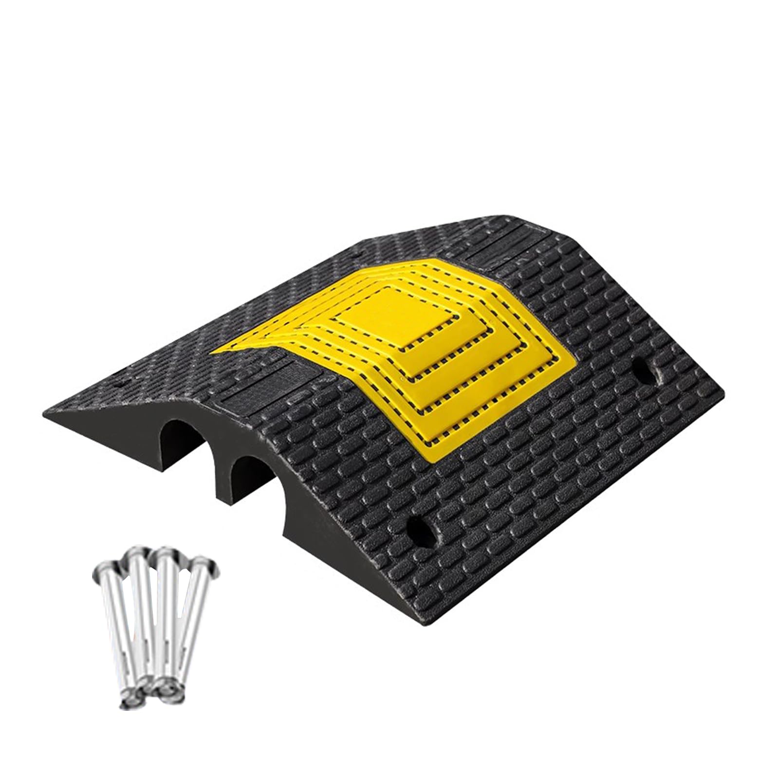 Rampa protectora de cables, goma y plástico resistentes, diseño antideslizante, ideal para zonas mineras, protector de cable de conducción para un acceso seguro y eficiente