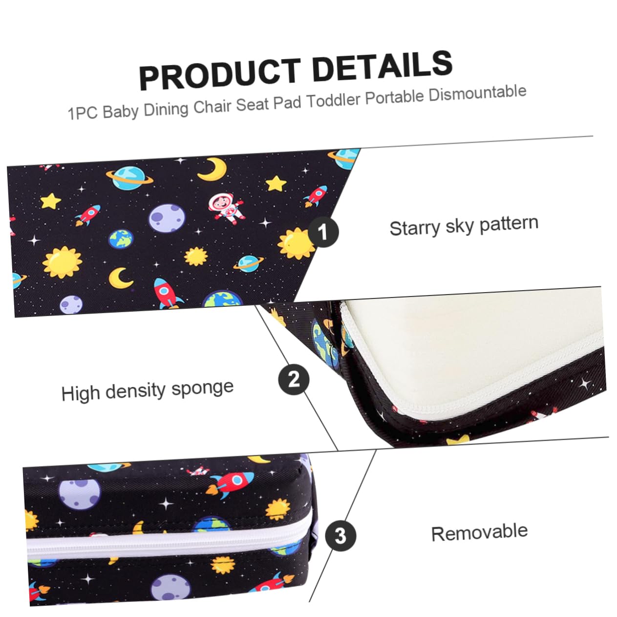 Hemobllo Cuscino Rialzo per Seggiolino Kids Booster in Tessuto Twill, Fissaggio Stabile alla Sedia, Facile da Pulire, per Cuscini Sedie da Cucina