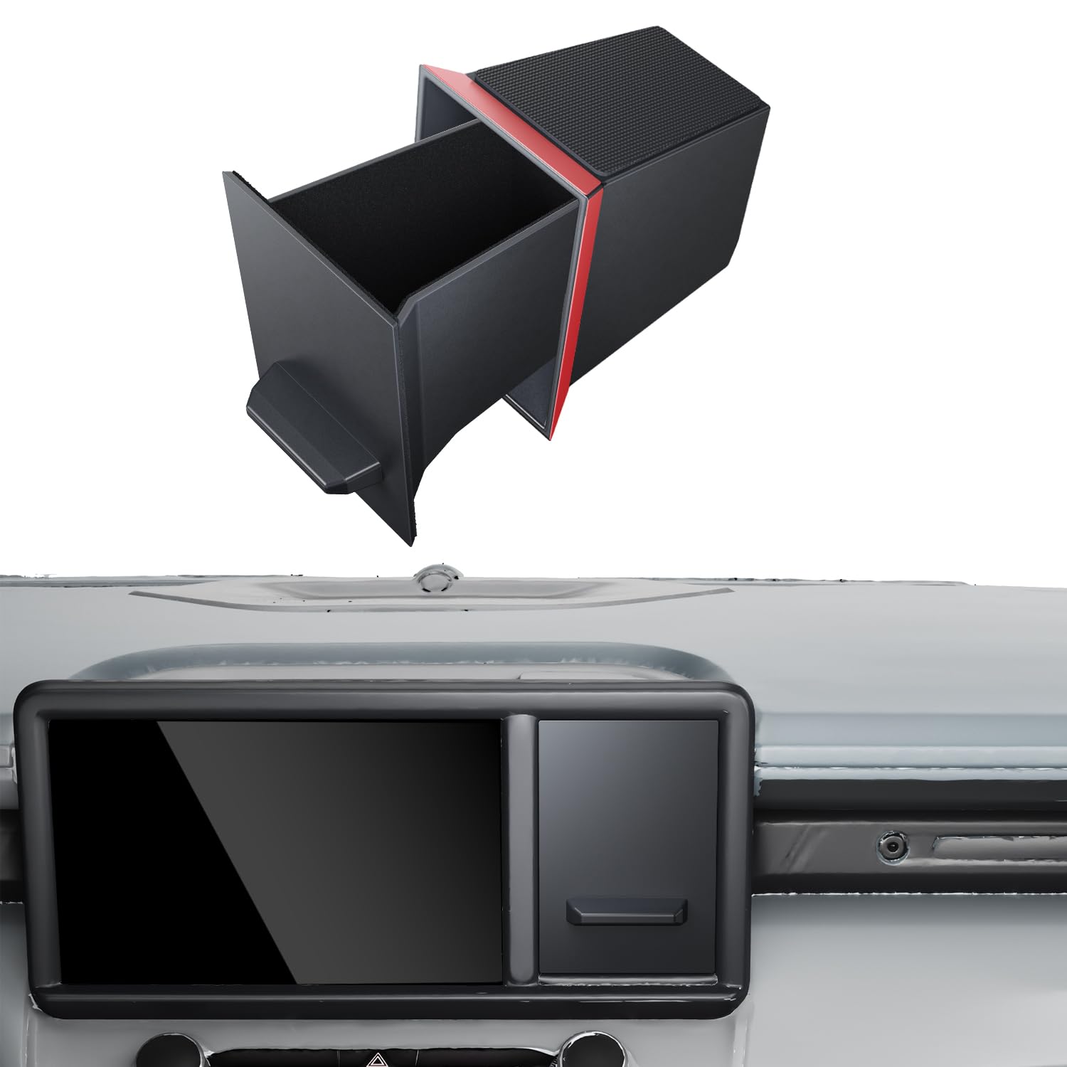CDEFG UPGRADED for Ford Maverick 2022-2024 Center Console Screen Storage Drawer w/Magnet Design Slides Smoothly - Maverick 8" Screen Cubby Storage Box - for 2022-2024 Maverick Accessories