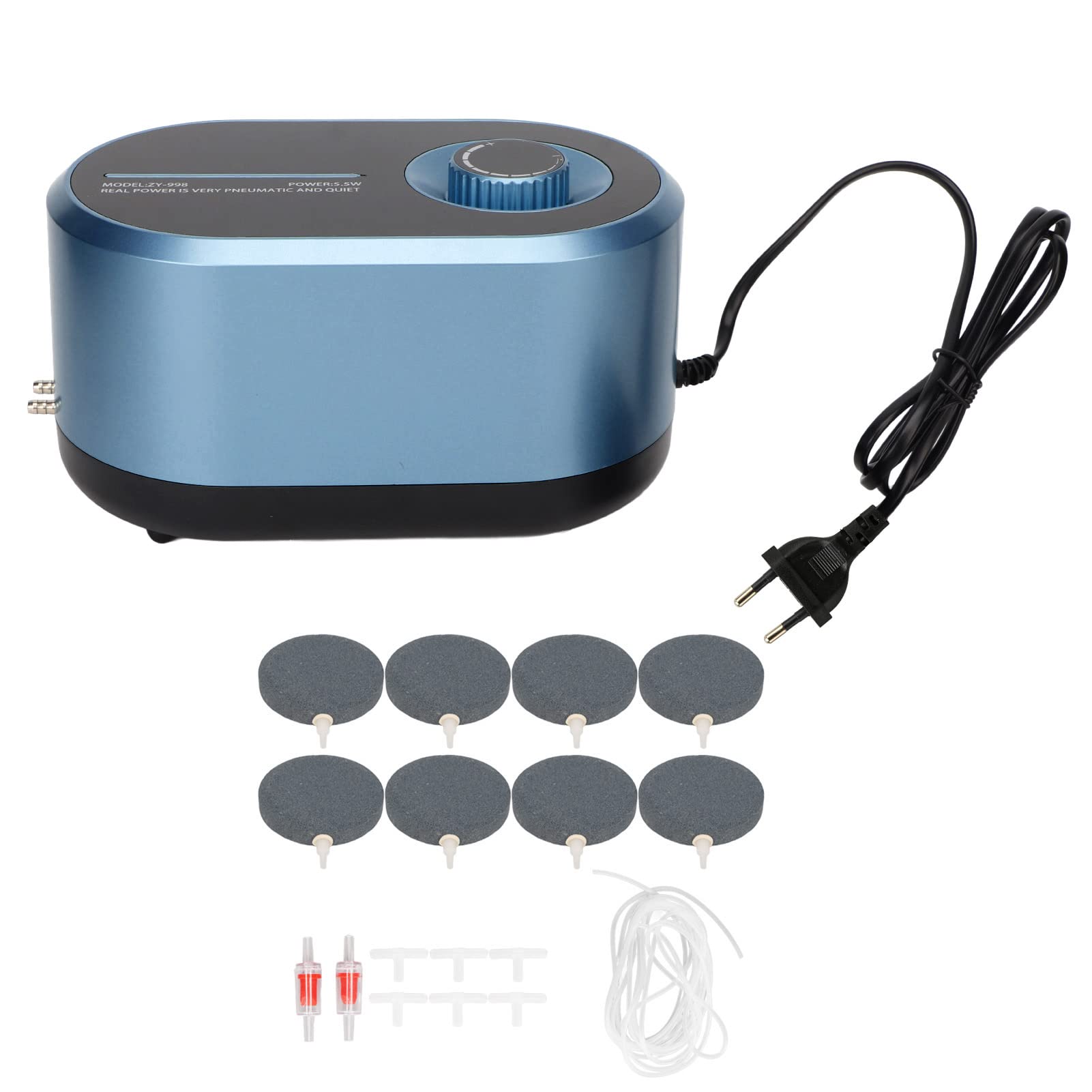Naroote Bomba de Aire del Acuario, ACUARIUM Oxygen ABS, Gran Volumen de Aire, Extremadamente Silencioso, Multi-Purpose-Double Hole para Accesorios de Acuarios