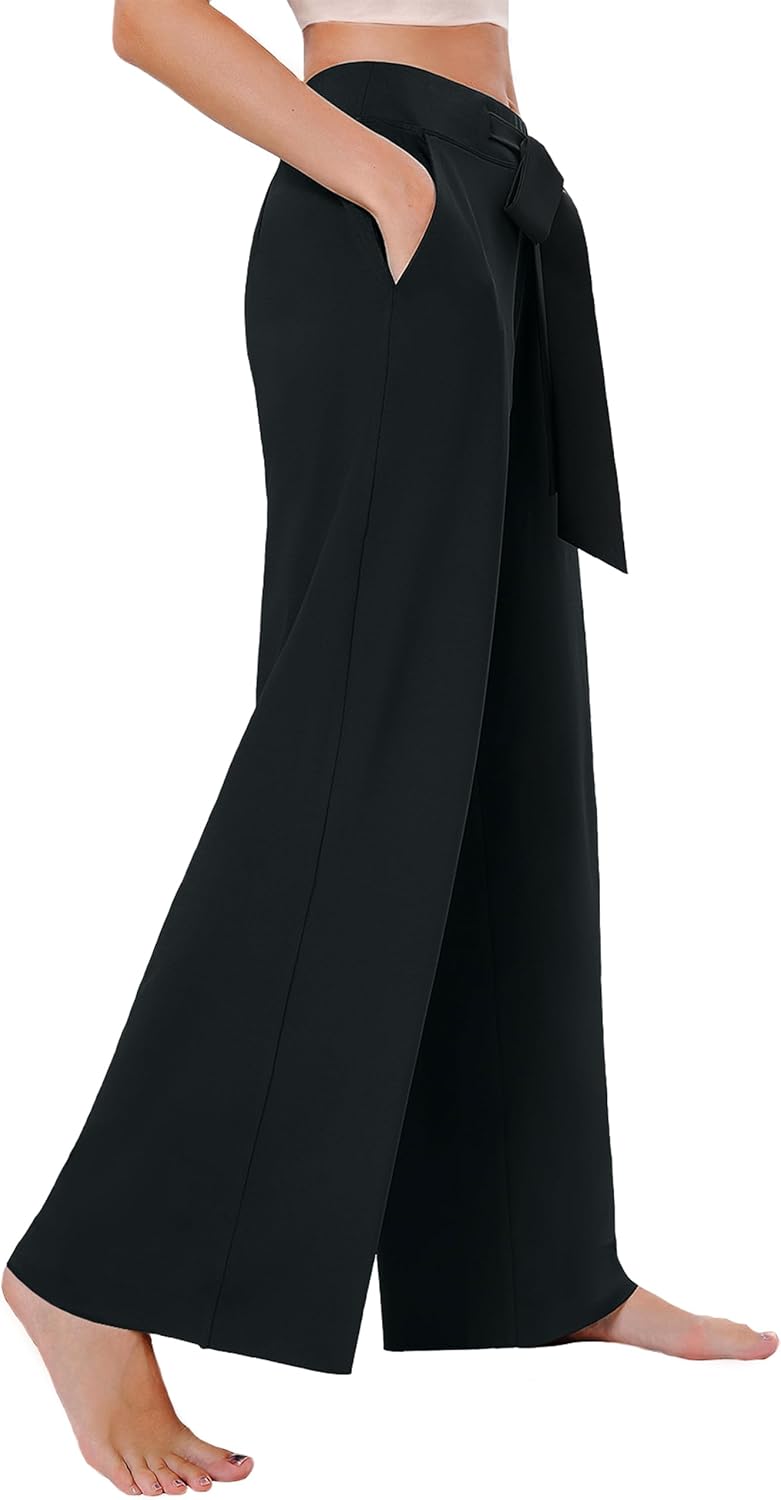 SEVEGO Women's 30/32 Wide Leg Yoga Pants Comfy Casual Pajama Bottoms Baggy Loose High Waisted Lounge Flowy Palazzo Pants - Image 2