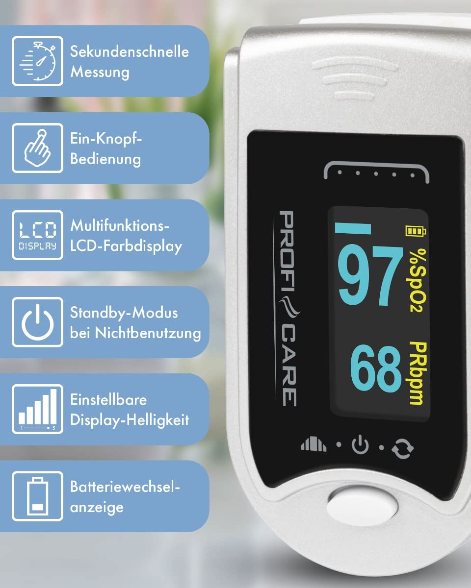 HoMedics Pulsoximeter - Fingeroximeter Für Sauerstoffsättigung Und Puls