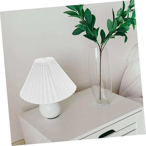 Miniatura 8 de NOLITOY 1 pantalla plisada retro decoración del hogar adornos de flores blanco lámpara mesa tela pantalla lámpara de mesa lámpara de mesa pantalla