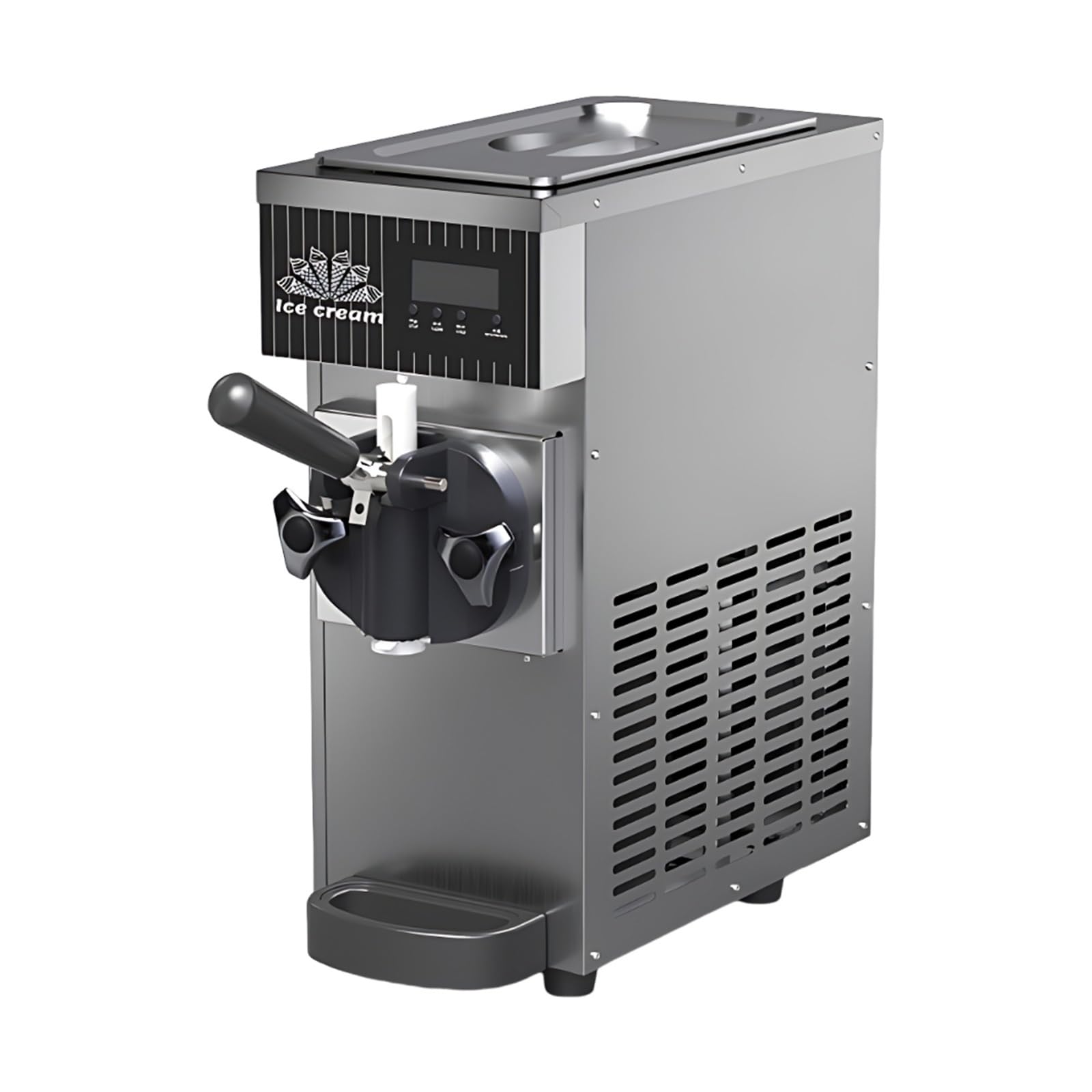 Machine à Glace Professionnelle De Comptoir 450w Avec écran Lcd, Pré-Refroidissement, Auto-Nettoyage Et Production Continue Pour Glacier Et Commerce(Metallic)
