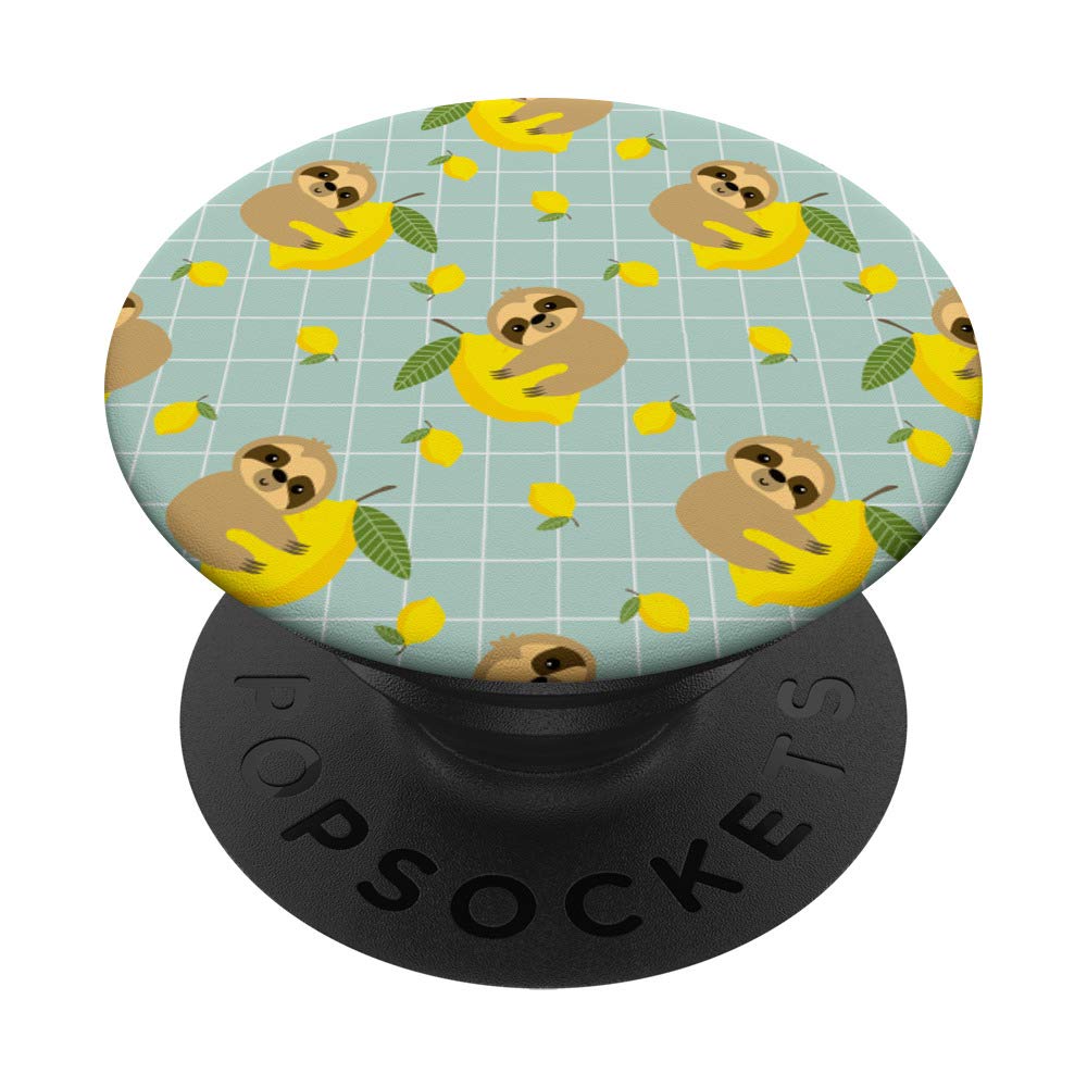 Sloth Lemon Pattern PopSockets PopGrip: Swappable Grip for Phones & Tablets