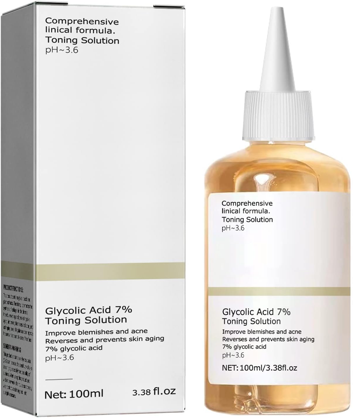 7% Glycolic Acid Toning Solution, Glycolic Acid 7% Toning Resurfacing Solution, 7% Glycolic Acid Serum, Hydrating Toner for Face, Moisturize & Strengthen Skin (1 Pcs)