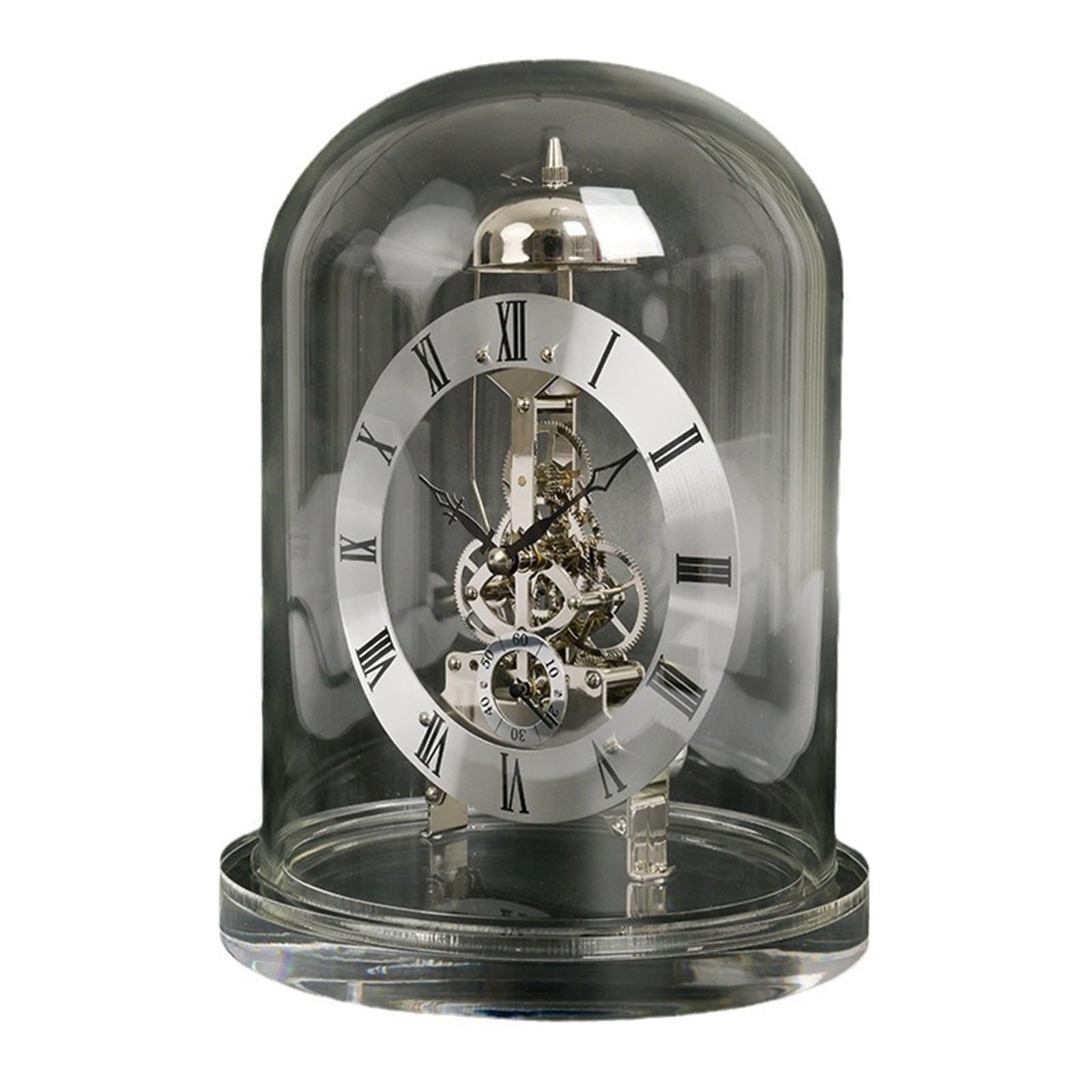 THYXGS Mechanical Transparent Desk Clocks, Retro Table Clocks, Quartz Transparent Desk Clock, Transparent Acrylic Base, Hourly Time, for Christmas and Gift(battery Not Included)