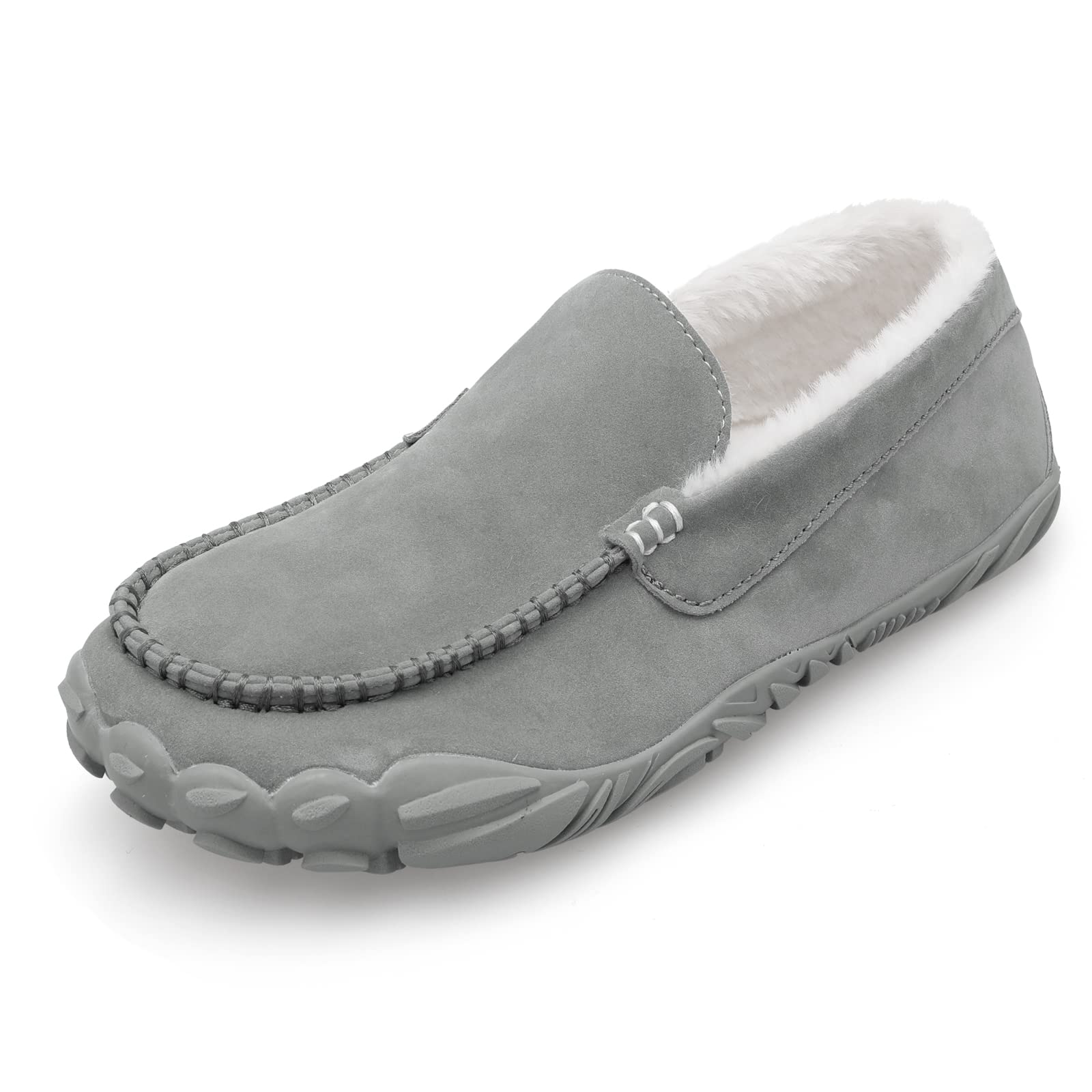 LRUN Womens House Slipper Moccasins for Men Microsuede Slip On Home