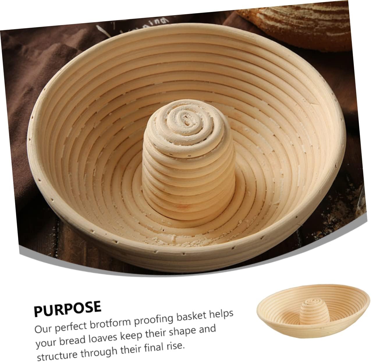 Baking Proofing Basket Natural Rattan Dough Fermentation Bowl for Sourdough and Artisan Bread Home and Professional Bakers