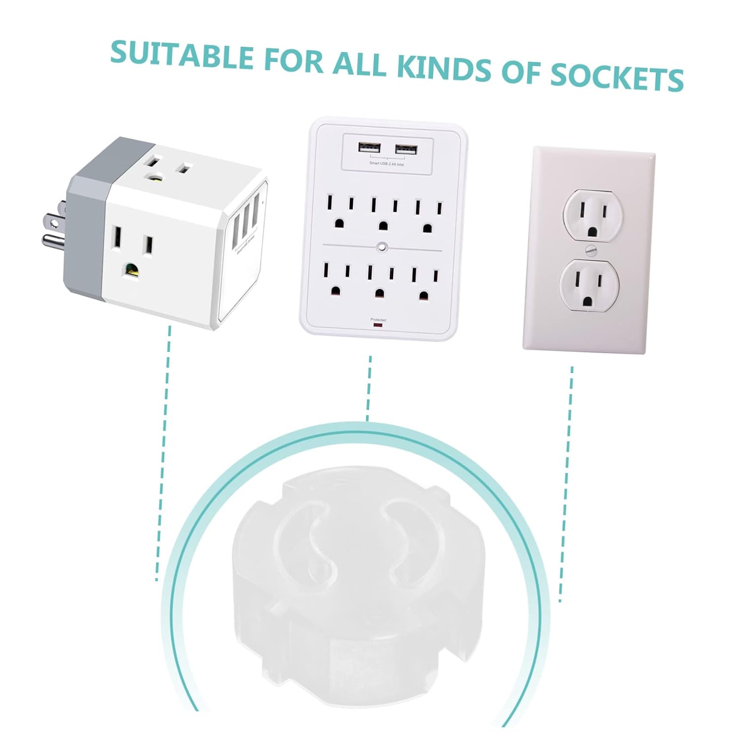 TOYANDONA 4sets Electrical Outlet Covers Child Socket Protectors Corner Covers Safety 20pcs*4