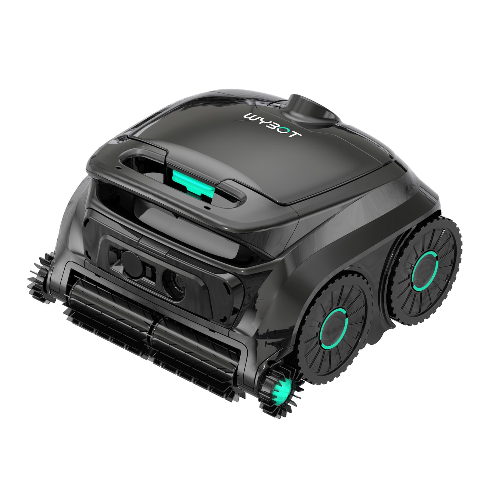 WYBOT OS600 Robot Piscina Limpiafondos, Inalámbrico, 120 Min Autonomía, Limpia Fondo Y Paredes, Navegación Inteligente, para Piscinas Enterradas Y sobre Suelo,Negro Verdoso Oscuro