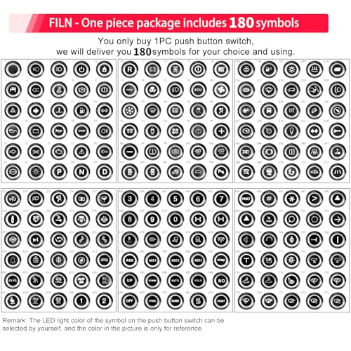 Image of 2-Pack 19mm Latching Push Button Switch IP67 20A 12V-24V Blue | Zink Aluminium 180 replaceable symbols for car truck motorcycle boat horn light fan pump control pre-wired easy install