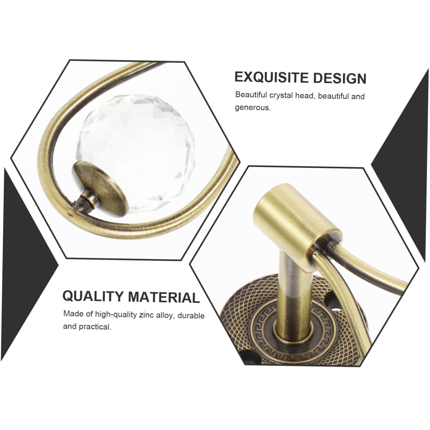 Amosfun Lot De 3 Paires De pour Embrasses De Rideaux en Alliage De Zinc pour Maisons Traditionnelles Et Contemporaines