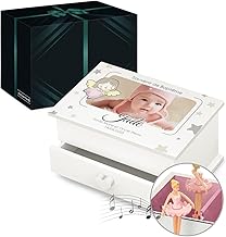 Maverton Boîte à Musique personnalisable - Coffret original avec votre photo imprimée - Boîte à bijoux pour fille - Cadeau personnalisé avec vos photos - accessoire pour enfant - photo de baptême