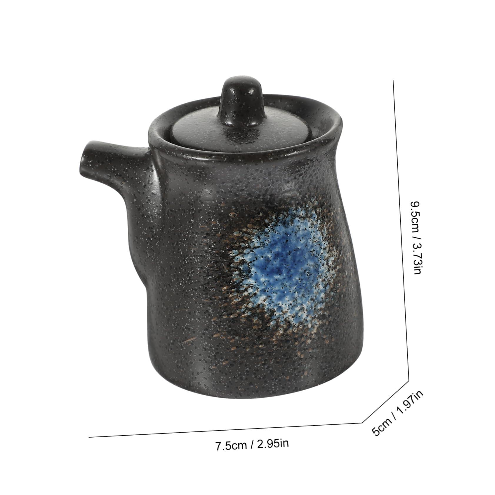 HOLIDYOYO 2Pcs Ceramic Sushi Sauce Dispenser Japanese Style Vinegar and Soy Sauce Bottles Kitchen Condiment Containers for Oil and Hot Sauce Storage Elegant Design for Home