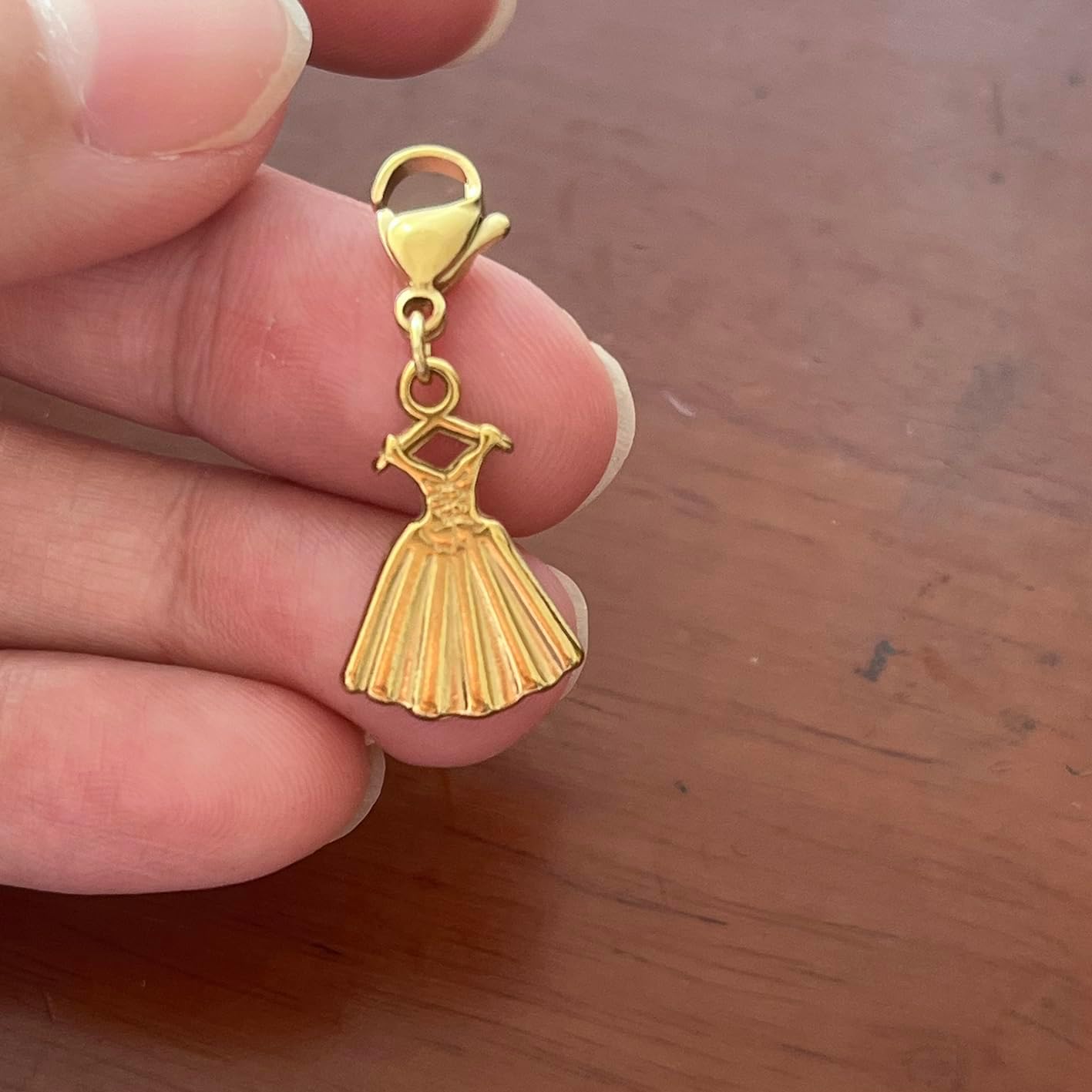 AMOBESTER Gold Stainless Steel Ballet Skirt Clip-on Charms - Dance Inspired Jewelry Charms for DIY Bracelets, Ballerina for Women image 4