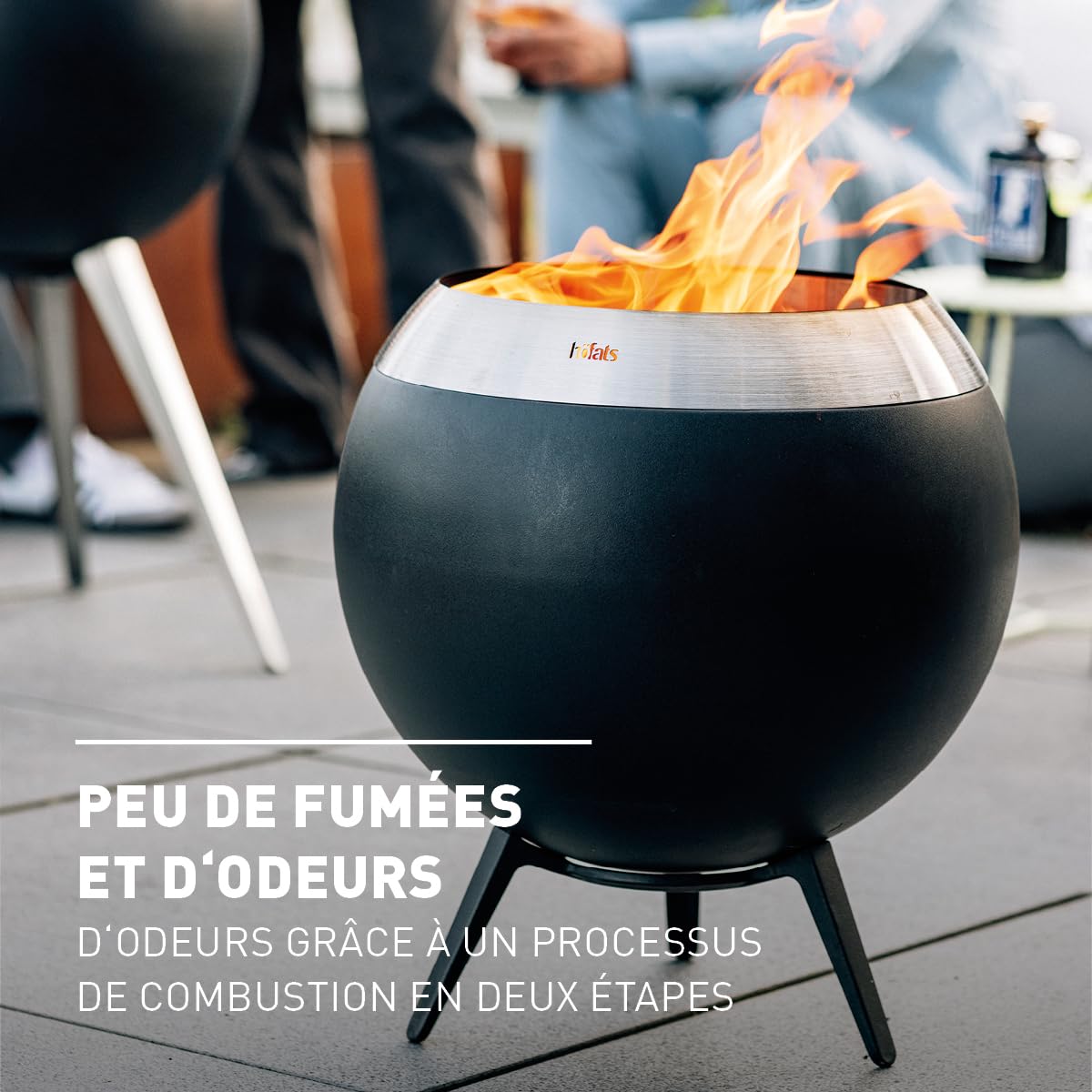 höfats Brasero Moon 45 sans Fumée Pied Bas Acier Inoxydable