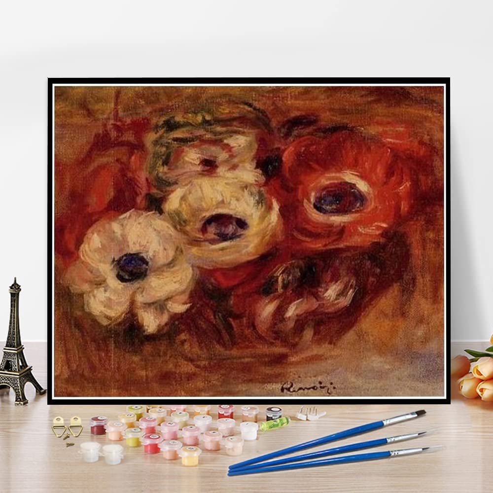 Amazon | DIY数字油絵アネモネ1916年オーギュスト・ルノワールの絵画