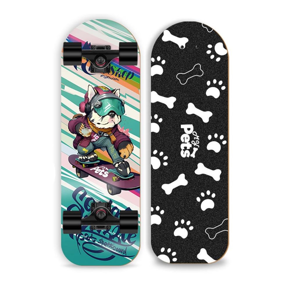 猫と犬のイラスト スケートボード コンプリート 猫と犬のイラスト