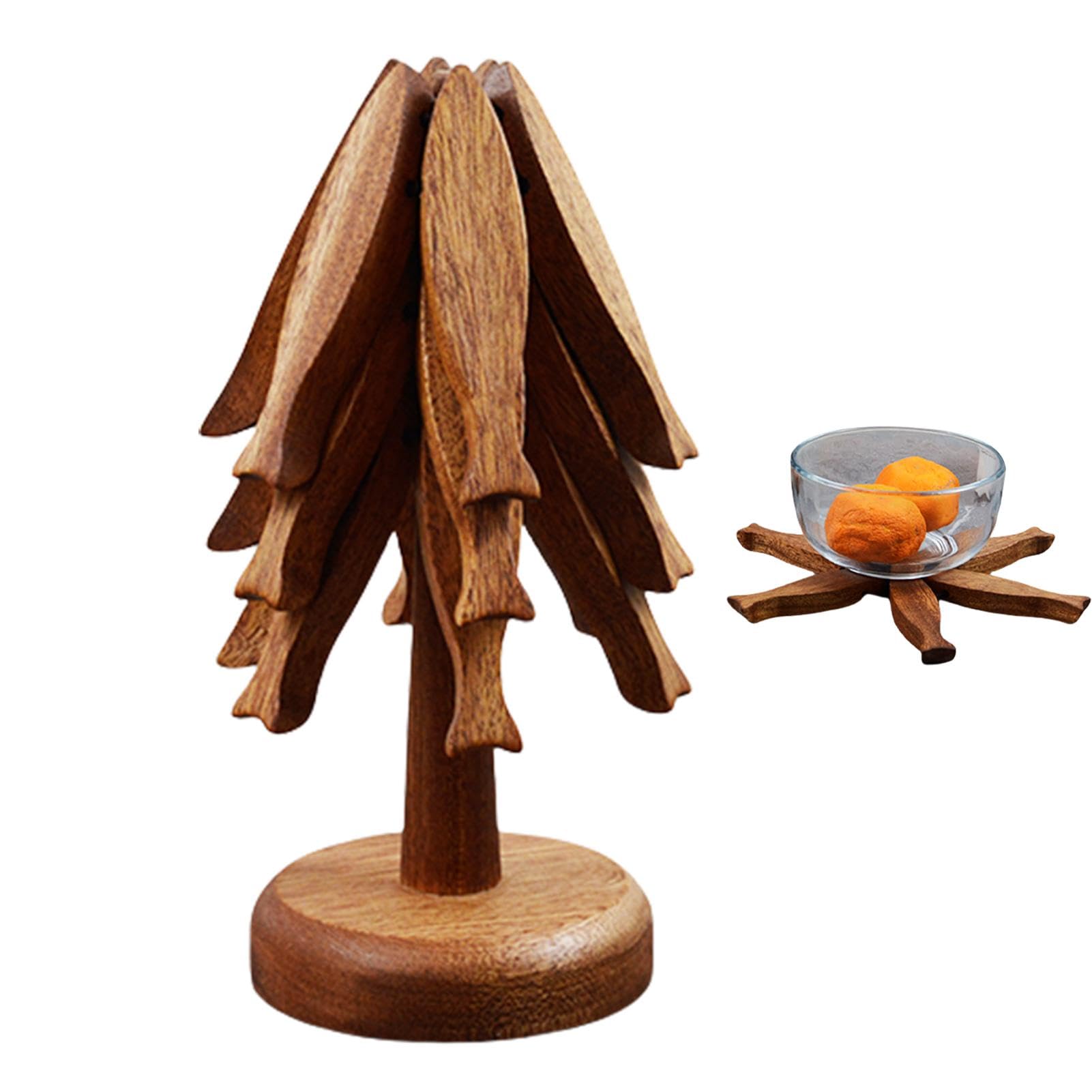 Dessous de plat en bois avec support – Décoration créative de