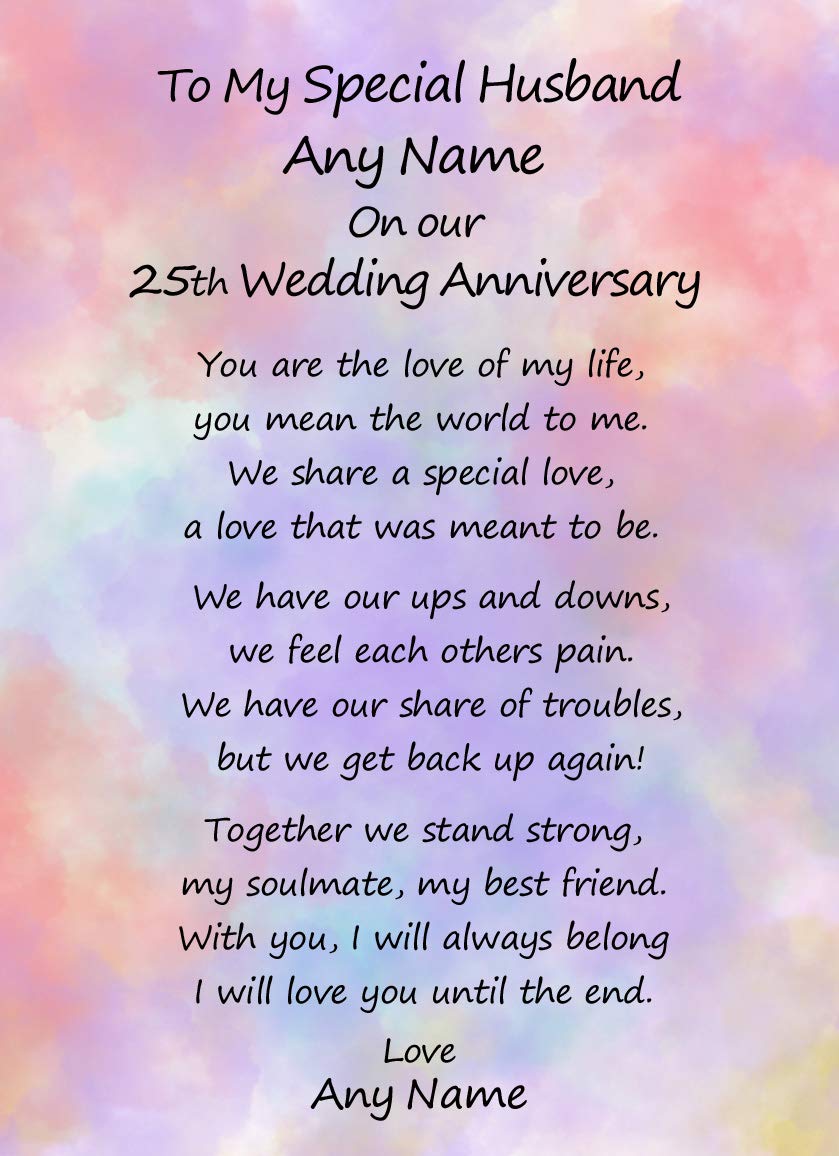Personalised Romantic Wedding Anniversary Card Special Husband Any Year Amazon Co Uk Office Products