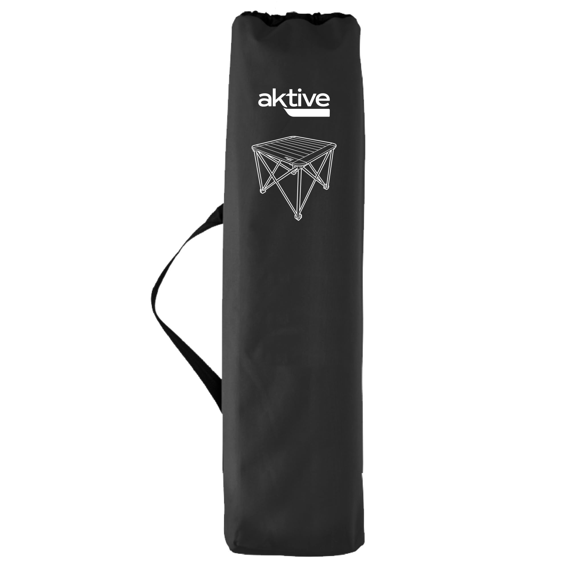 AKTIVE Tavolo da campeggio pieghevole, 52x52x46 cm, Piedini antiribaltamento, Piano e struttura in alluminio, Supporta 30 kg, Pieghevole compatto