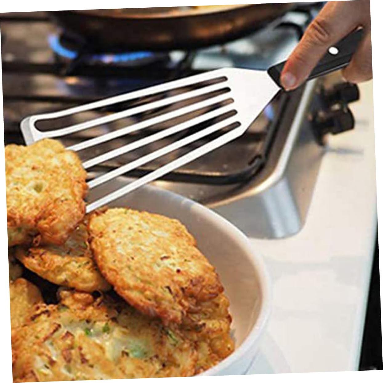 Toddmomy 8pezzi Spatola Acciaio Inossidabile Per Cucina Utensile Multifunzionale Per Steak Pesce e Hamburger Perfetta Per Ristoranti e Uso Domestico