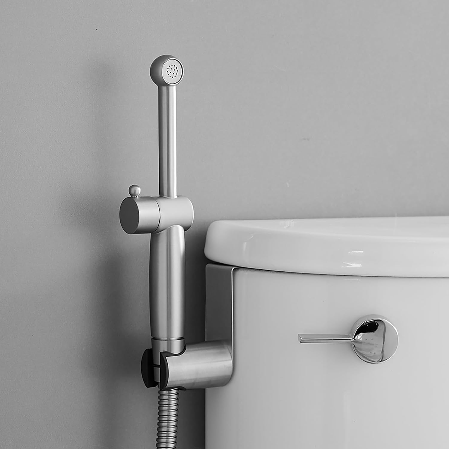 Bidet Sprayer for Toilet, Solid Brass Handheld Bidet Taps Attachment, Adjustable Water Pressure, Brushed Nickel