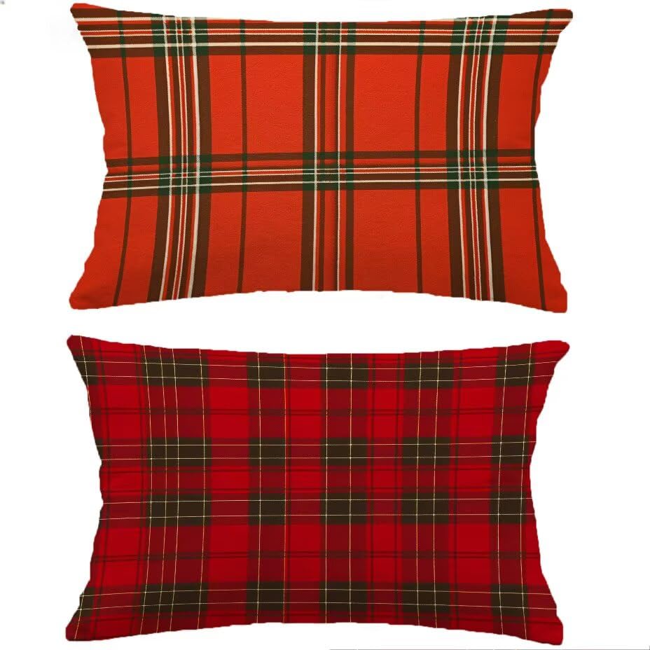 Housse de coussin de jardin texture lin 80x100 de luxe rouge