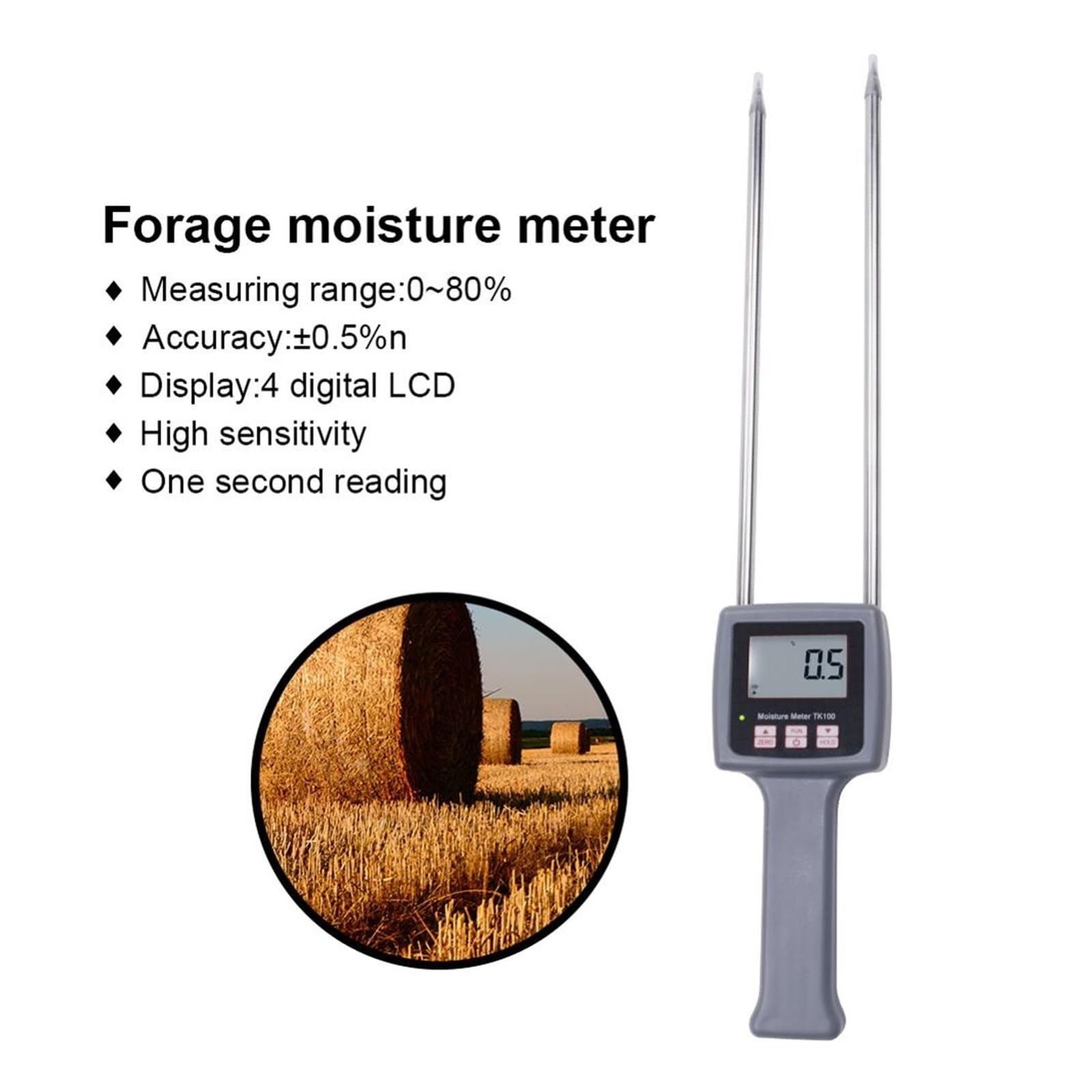 Humidimètre Numérique Multifonctionnel Portable for Céréales, Produits Chimiques, Granulés De Plastique, Poudre Savon, Sol
