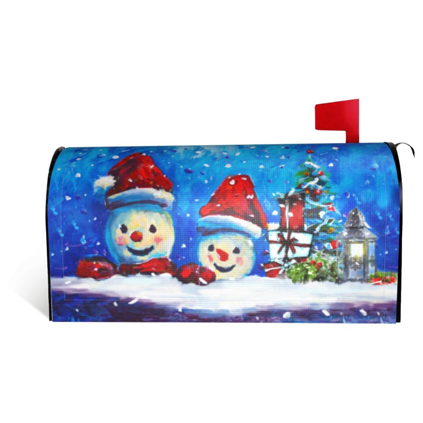 Christmas Mailbox Covers Magnetic Wraps Post Letter Box Cover Garden Home Decor 25.5x21 in
