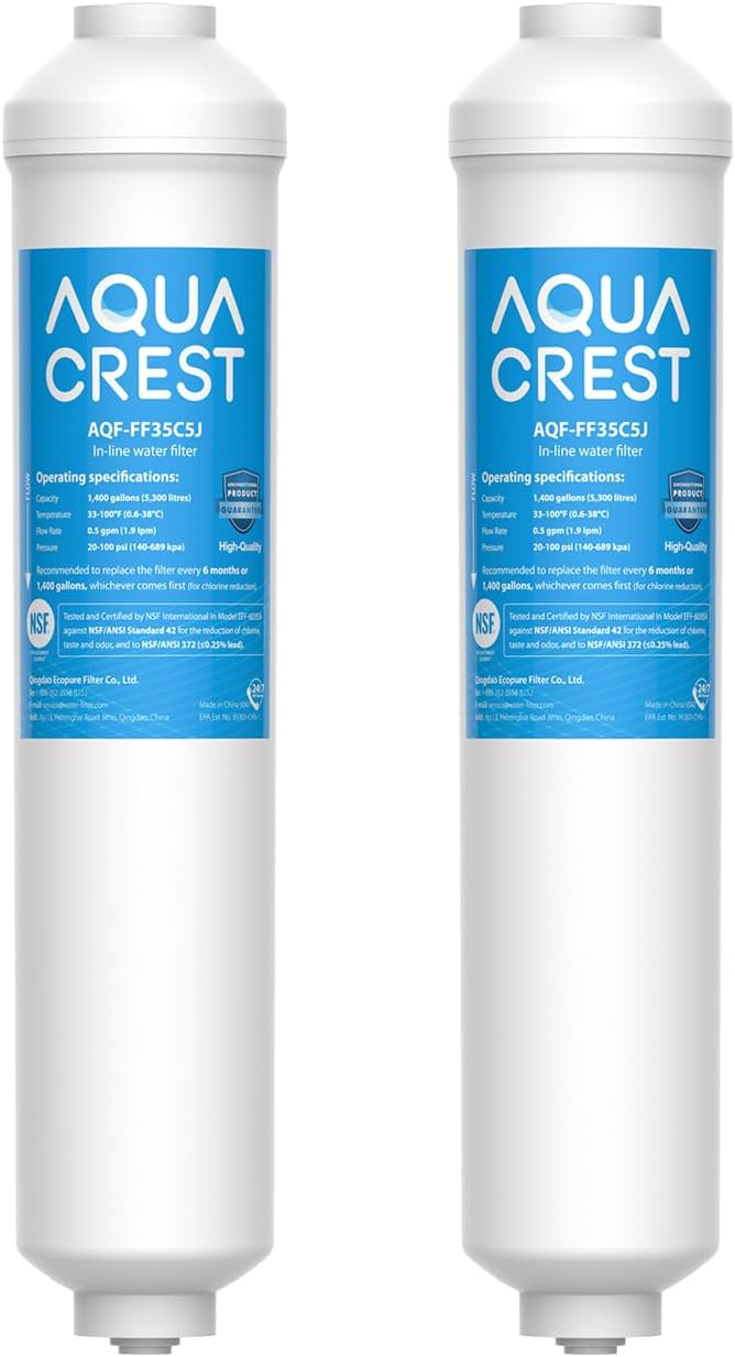AQUA CREST Inline Carbon Water Filter for Reverse Osmosis