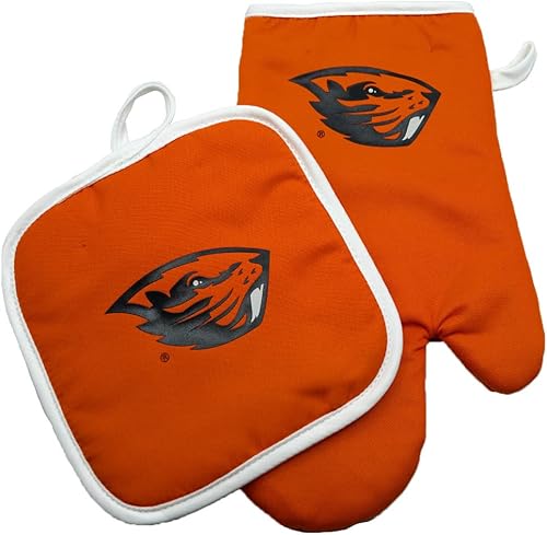 Oregon State Beavers - Manopla para horno y agarradera, color naranja