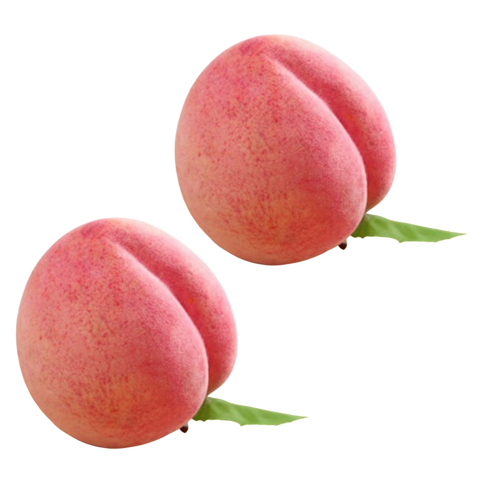 Hsioluted 2pcs Artificial Peach Fruit Realistic Faux Fruits Peaches for Home Kitchen Table Decoration and Photography Festival Celebration Decoration