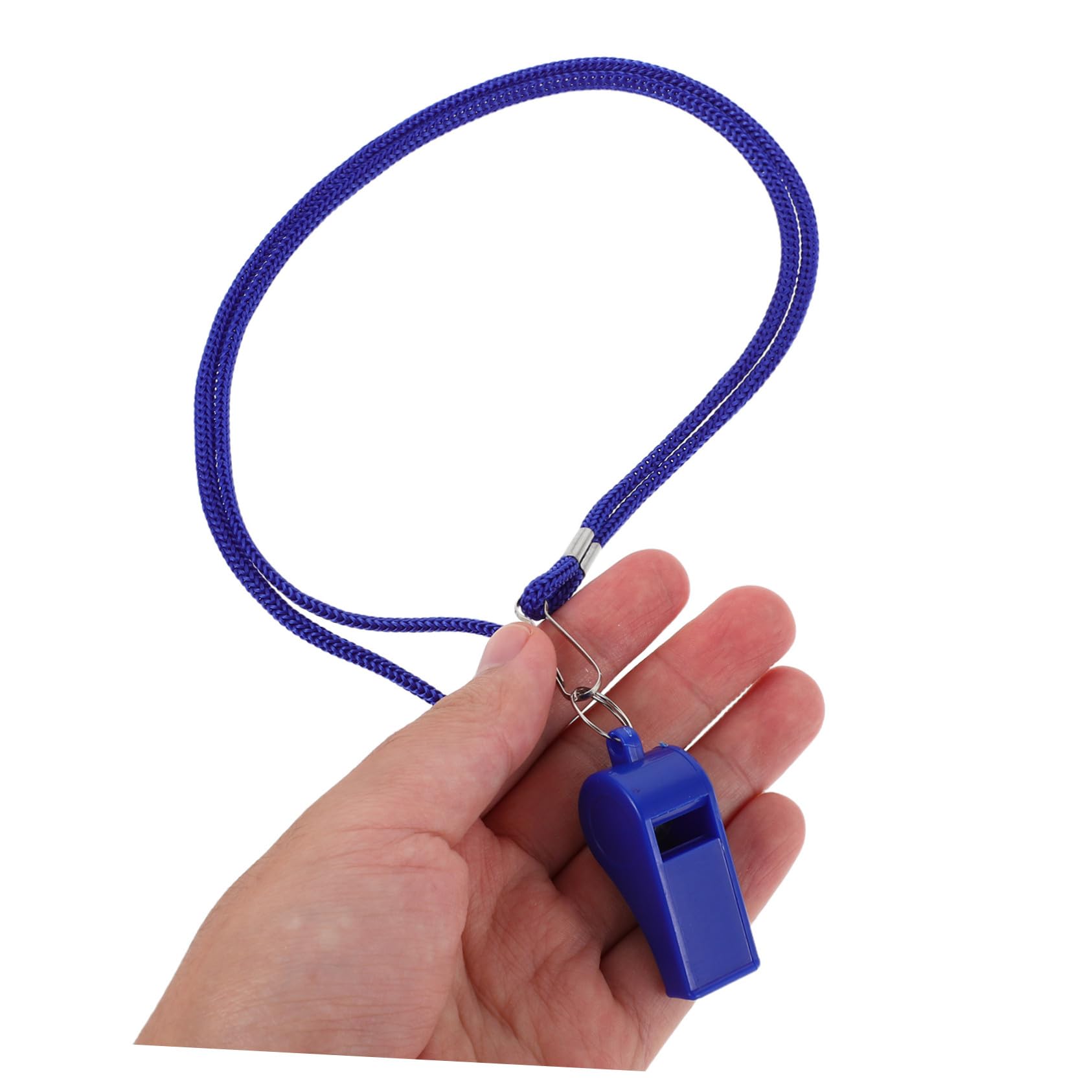 Mikikit 36 Piezas Silbatos Plásticos con Cuerda Sonido Fuerte y Silbato de Emergencia para Senderismo Camping Deportes y Actividades Color Azul