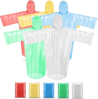 5 Pack Disposable Rain Ponchos for Adults Price In India