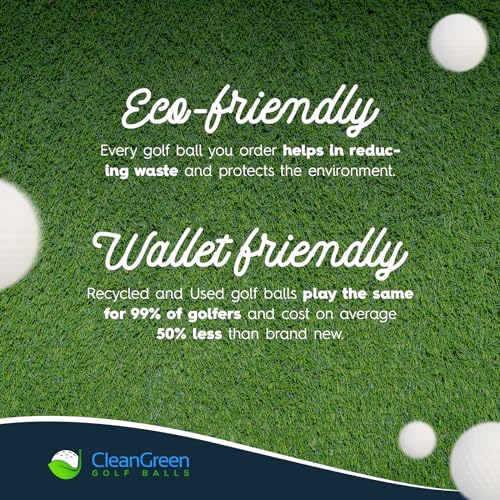 Clean Green Golf Balls | 48 Recycled Golf Balls | Titleist, Callaway, Taylormade | Pinnacle, Top-Flite, Kirkland | Washed & Graded | Good Condition As Seen on Shark Tank