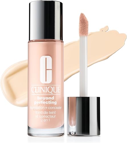 Clinique Beyond Perfecting Lightweight Liquid Foundation + Concealer For Dry Combination to Oily Skin Types | Full Coverage + Natural Matte Finish, Breeze, 1 Fl Oz